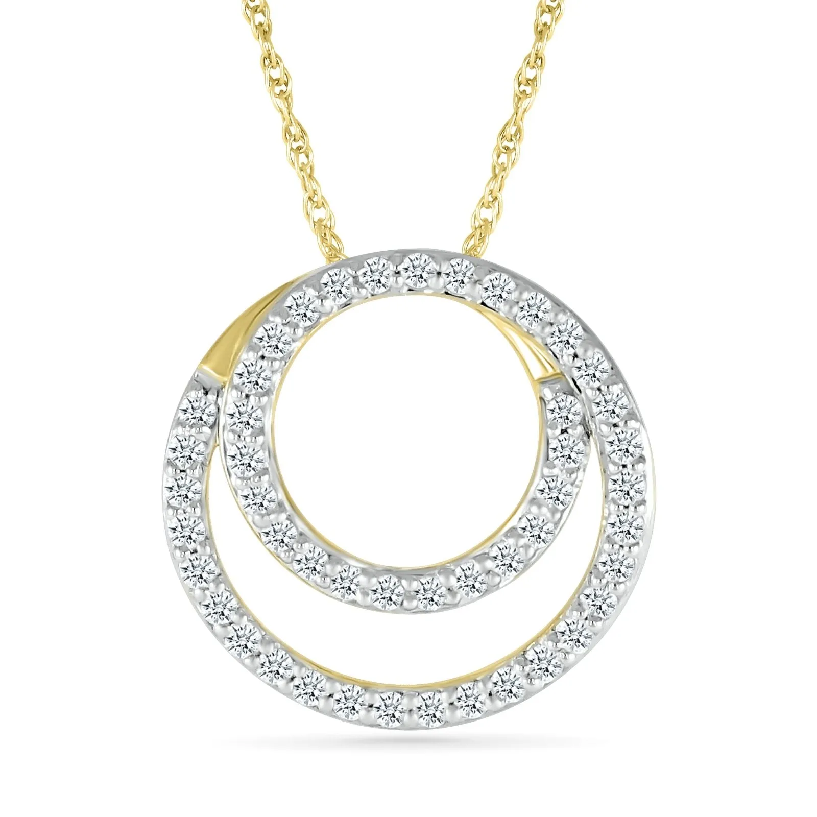 Double Circle Diamond Necklace