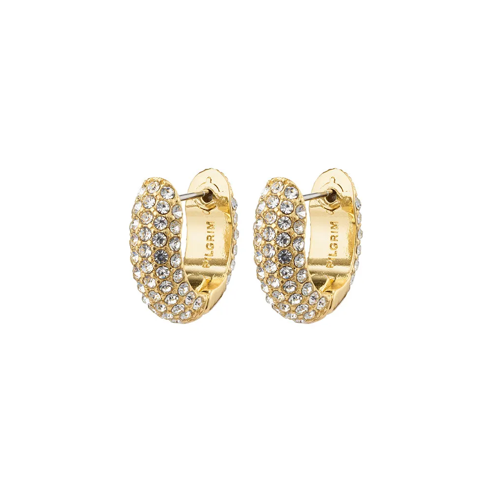 Emmy Gold Plated Crystal Hoops