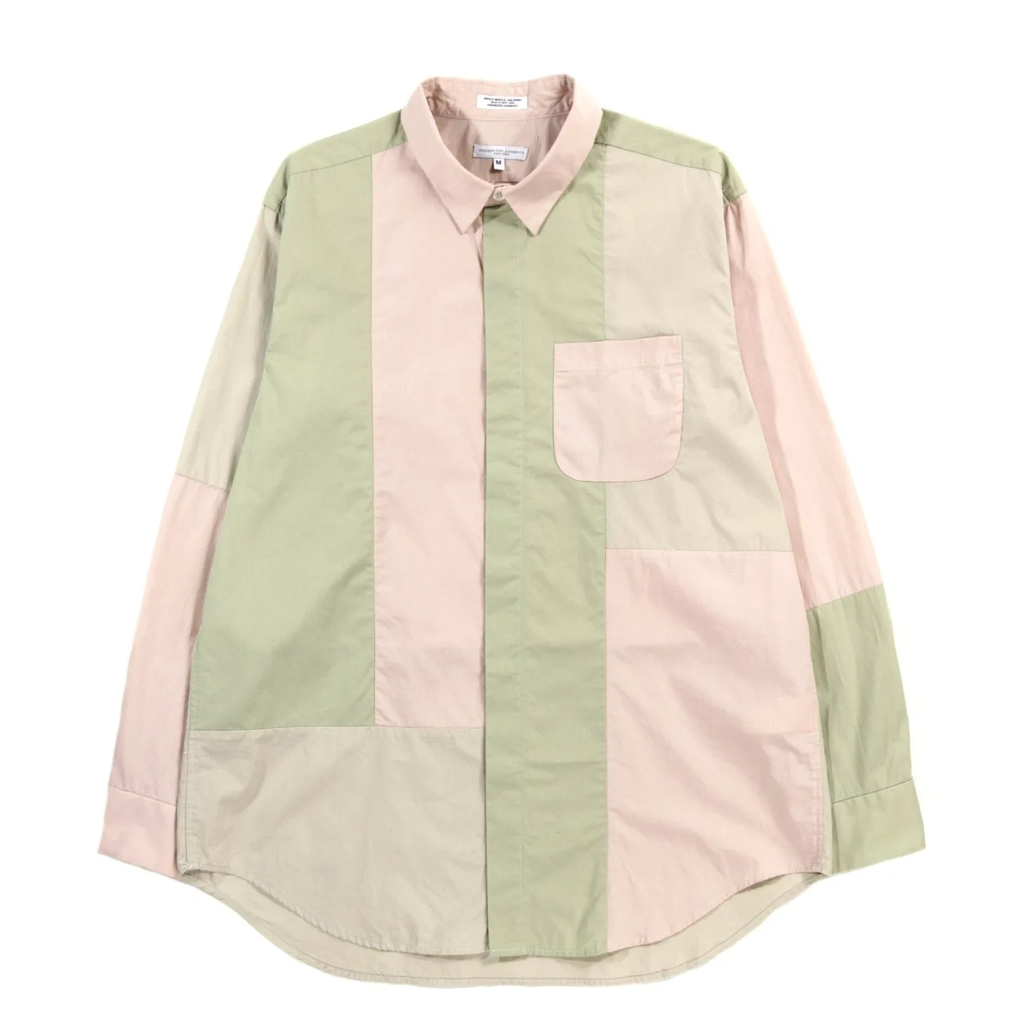 ENGINEERED GARMENTS COMBO SHORT COLLAR SHIRT PINK SUPERFINE POPLIN