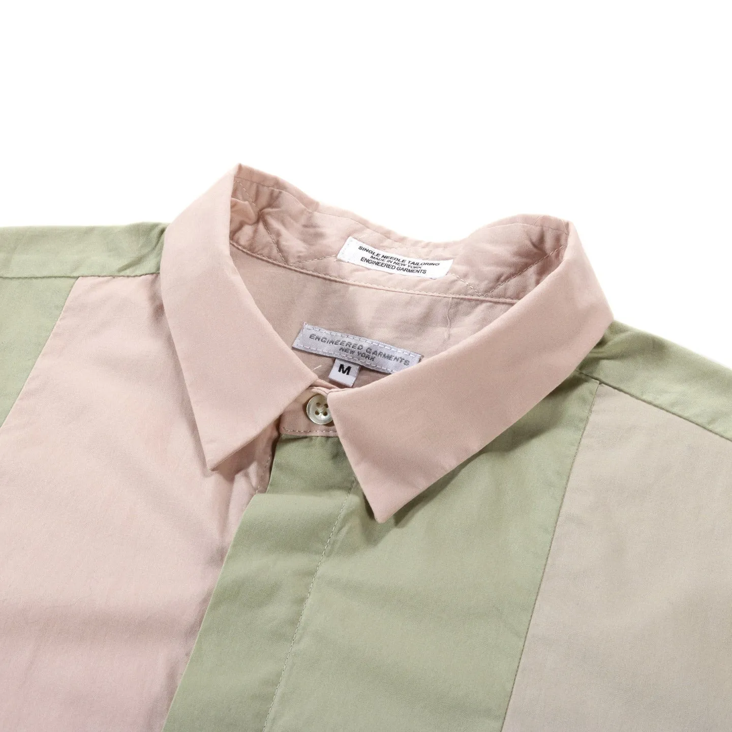 ENGINEERED GARMENTS COMBO SHORT COLLAR SHIRT PINK SUPERFINE POPLIN