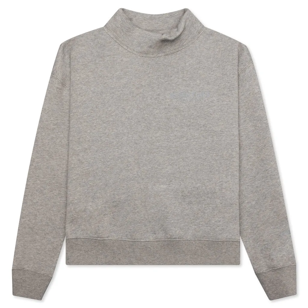 Essentials Kid's Pullover Mockneck - Dark Heather Oatmeal