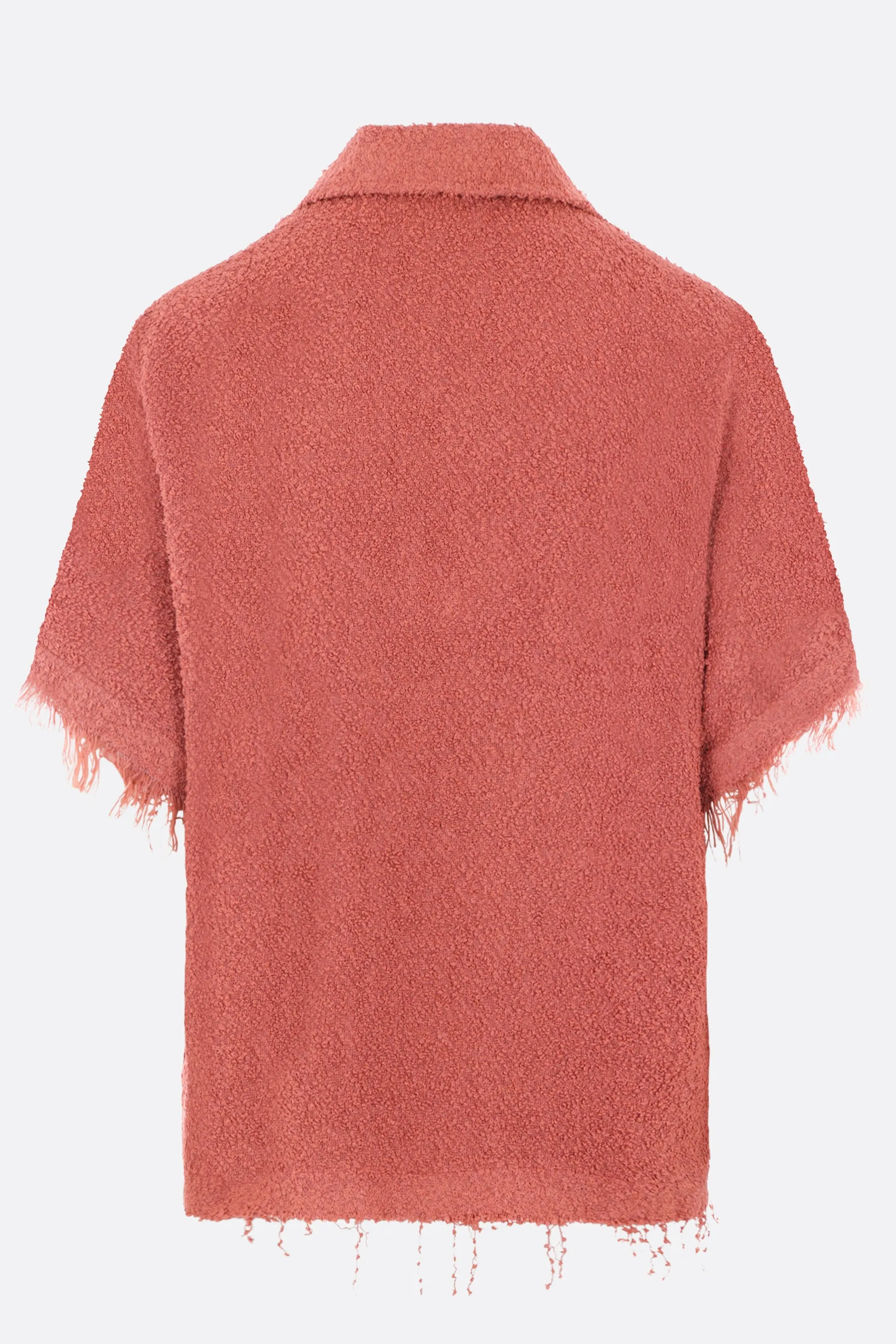 Fausto bouclé knit bowling shirt