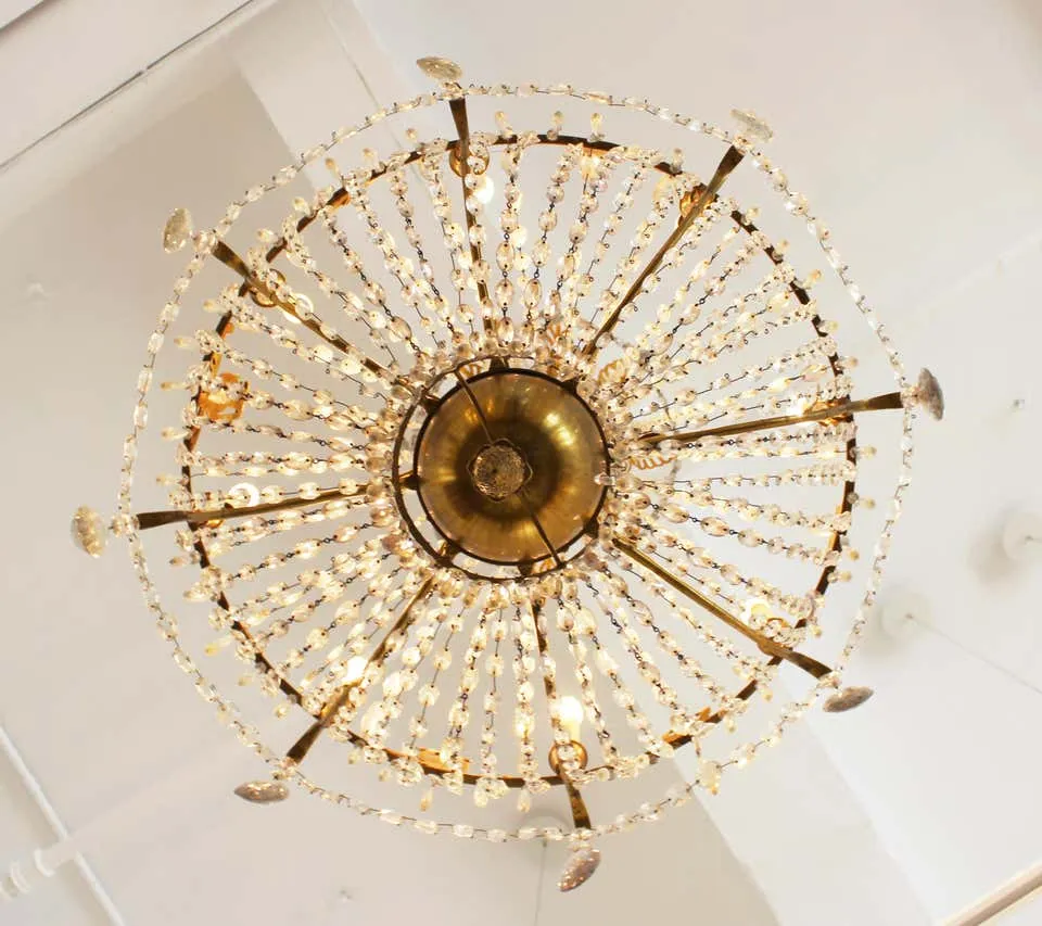 French Empire Gilt Bronze & Crystal Chandelier