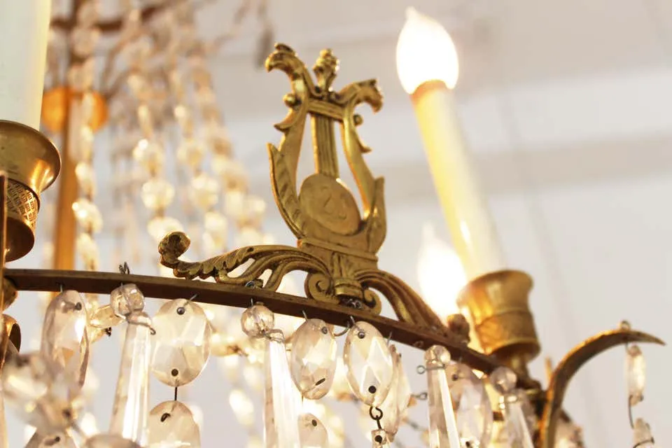 French Empire Gilt Bronze & Crystal Chandelier