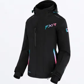 FXR Women's Edge Jacket Black/Sky Blue-E Pink Fade