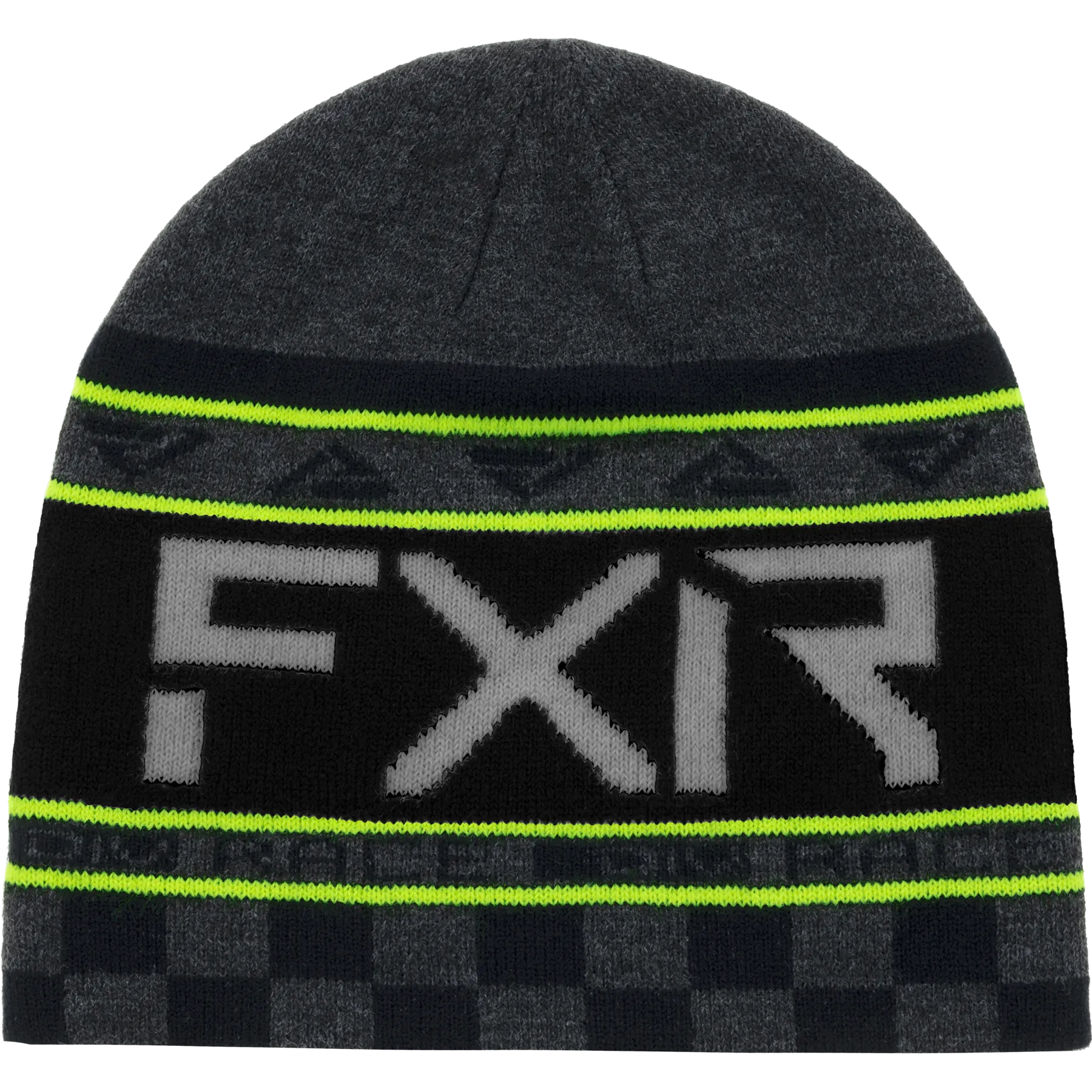 FXR Youth Race Division Beanie Char Heather/Hi-Vis