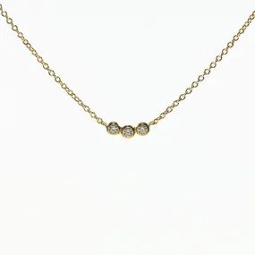 Gold Vermeil Tri Crystal Necklace