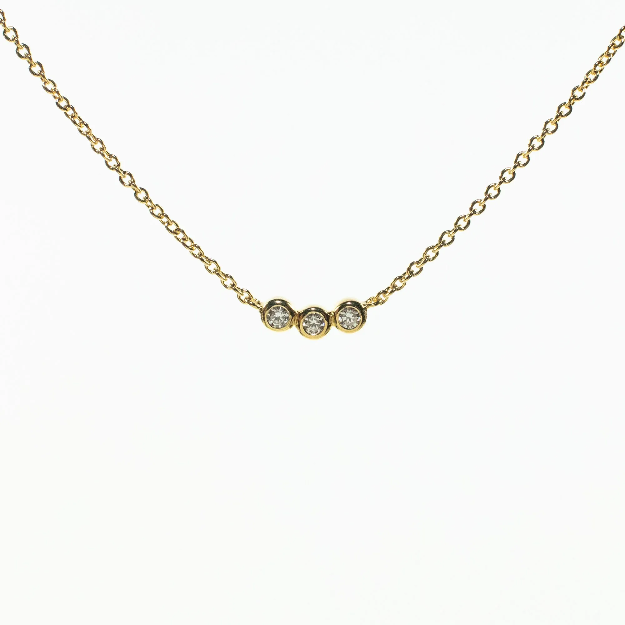 Gold Vermeil Tri Crystal Necklace