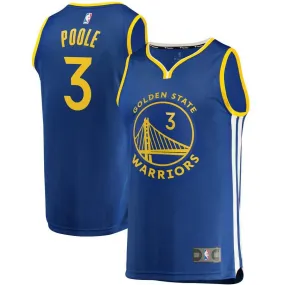 Golden State Warriors Jordan Poole Fanatics Branded Replica Fast Break Player Team Icon Jersey Kids - Blue | Ireland Q1578C8