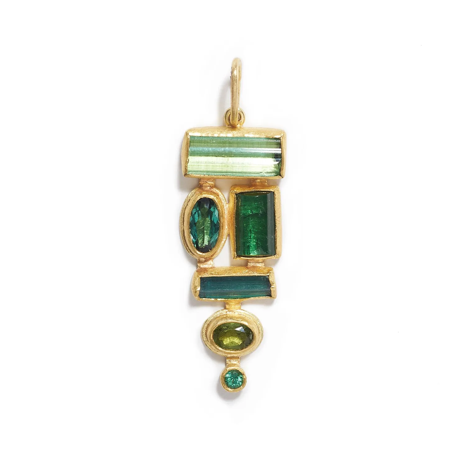 Green Mosaic Tourmaline Pendant