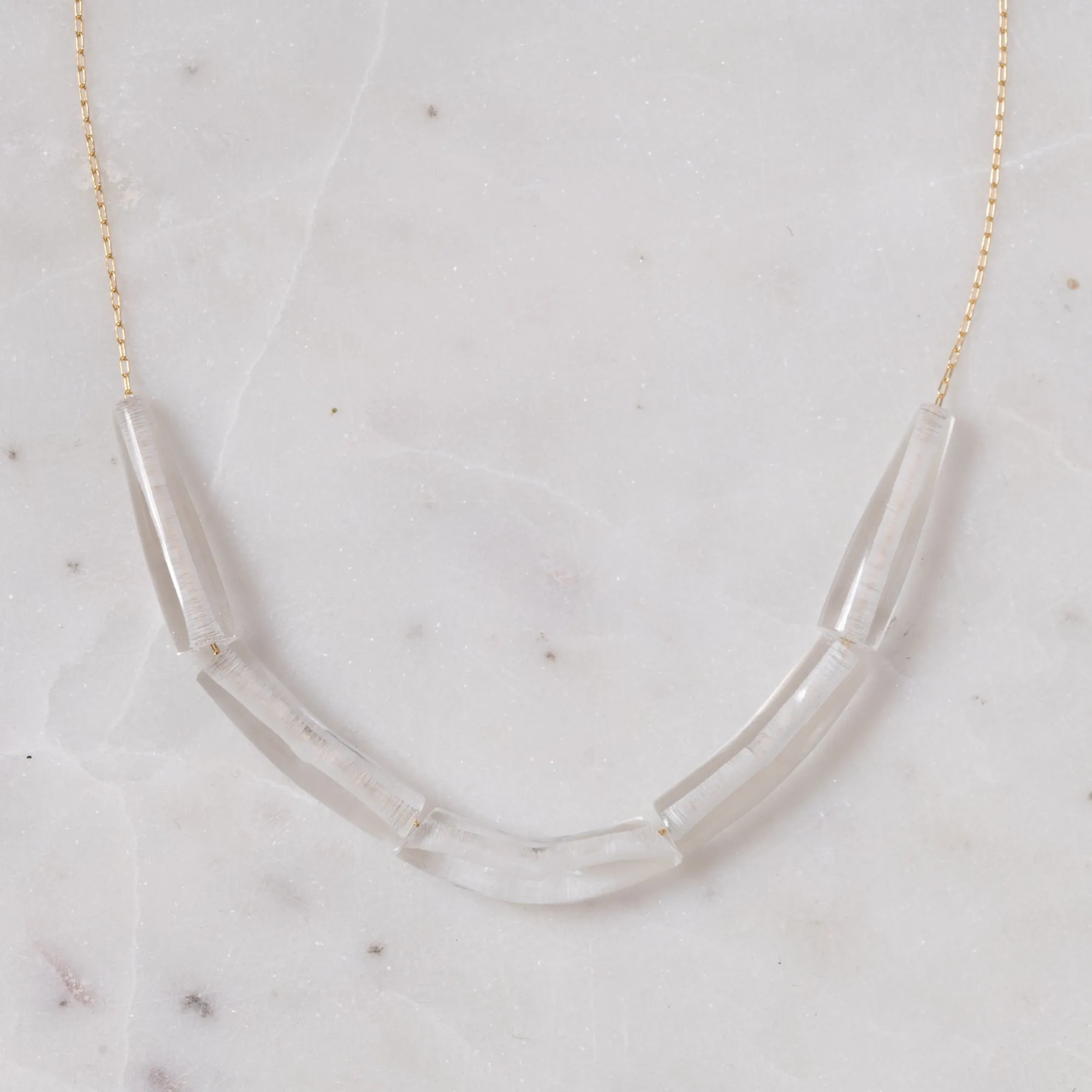 Hand Cut Crystal Line Necklace