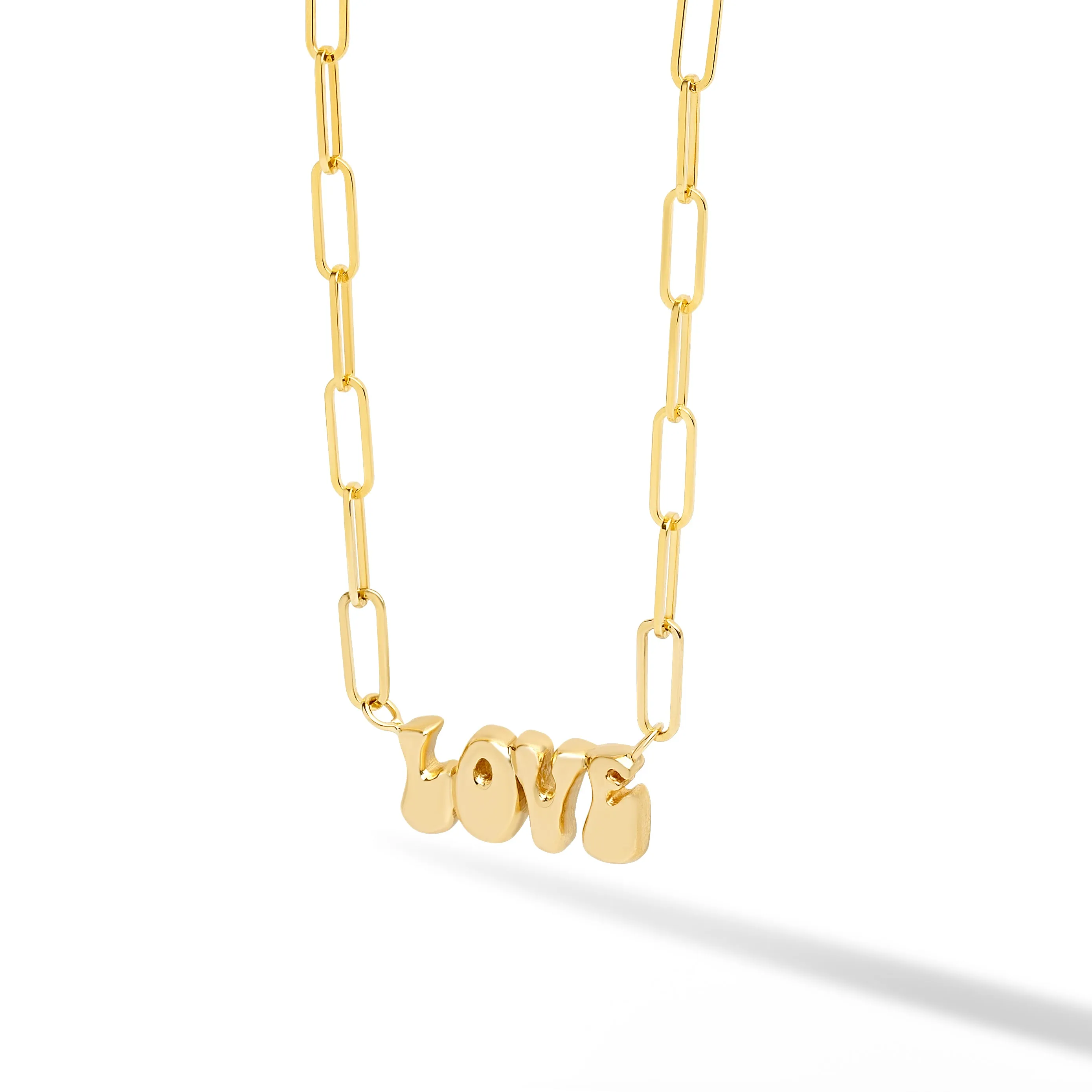 Helium Solid Name on Paperclip Necklace