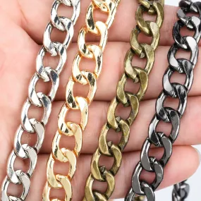 High Quality 9mm Width Iron Flat Chain Metal Shoulder Handbag Strap Chain purse chain 60cm/120cm Length to choose 1pcs 10281