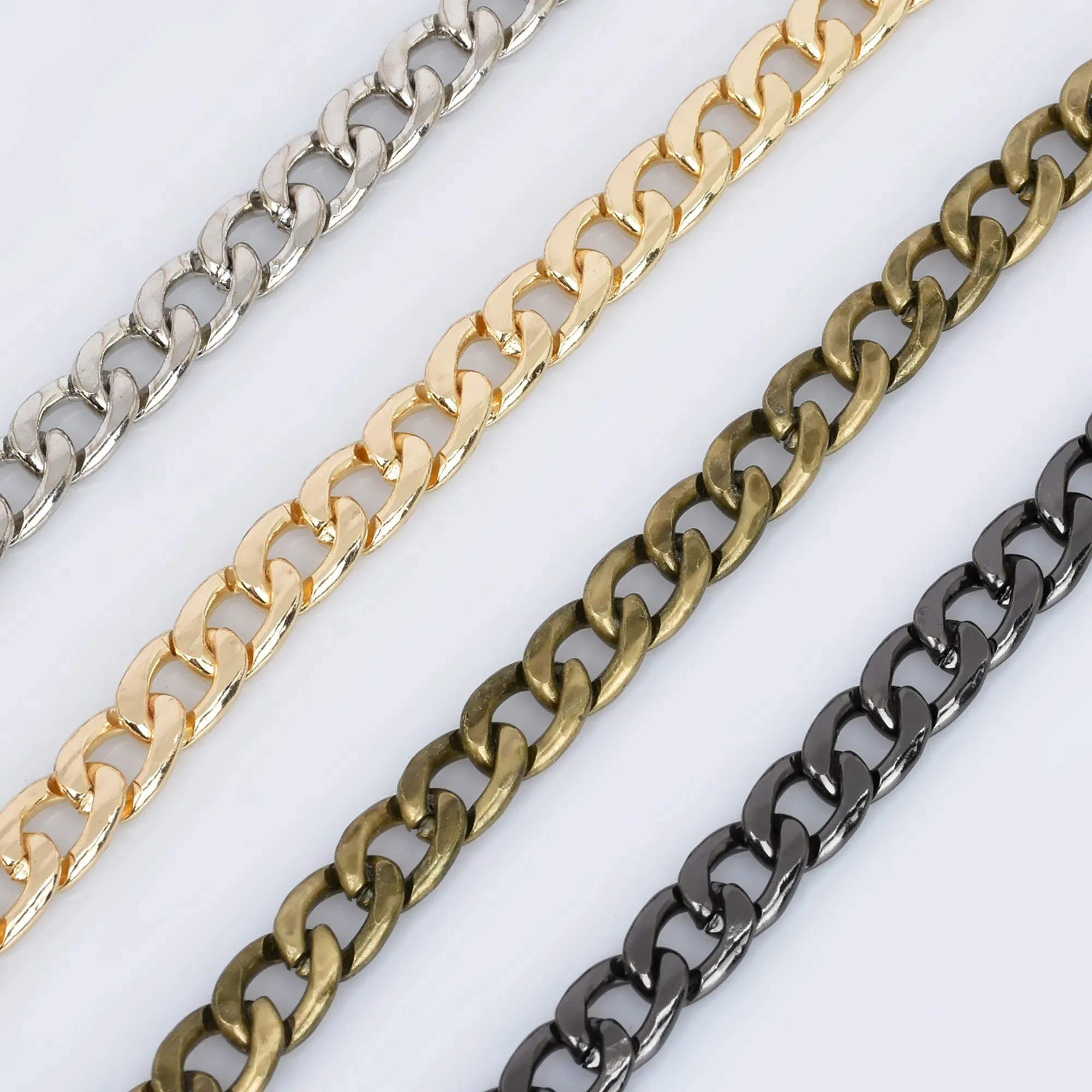 High Quality 9mm Width Iron Flat Chain Metal Shoulder Handbag Strap Chain purse chain 60cm/120cm Length to choose 1pcs 10281