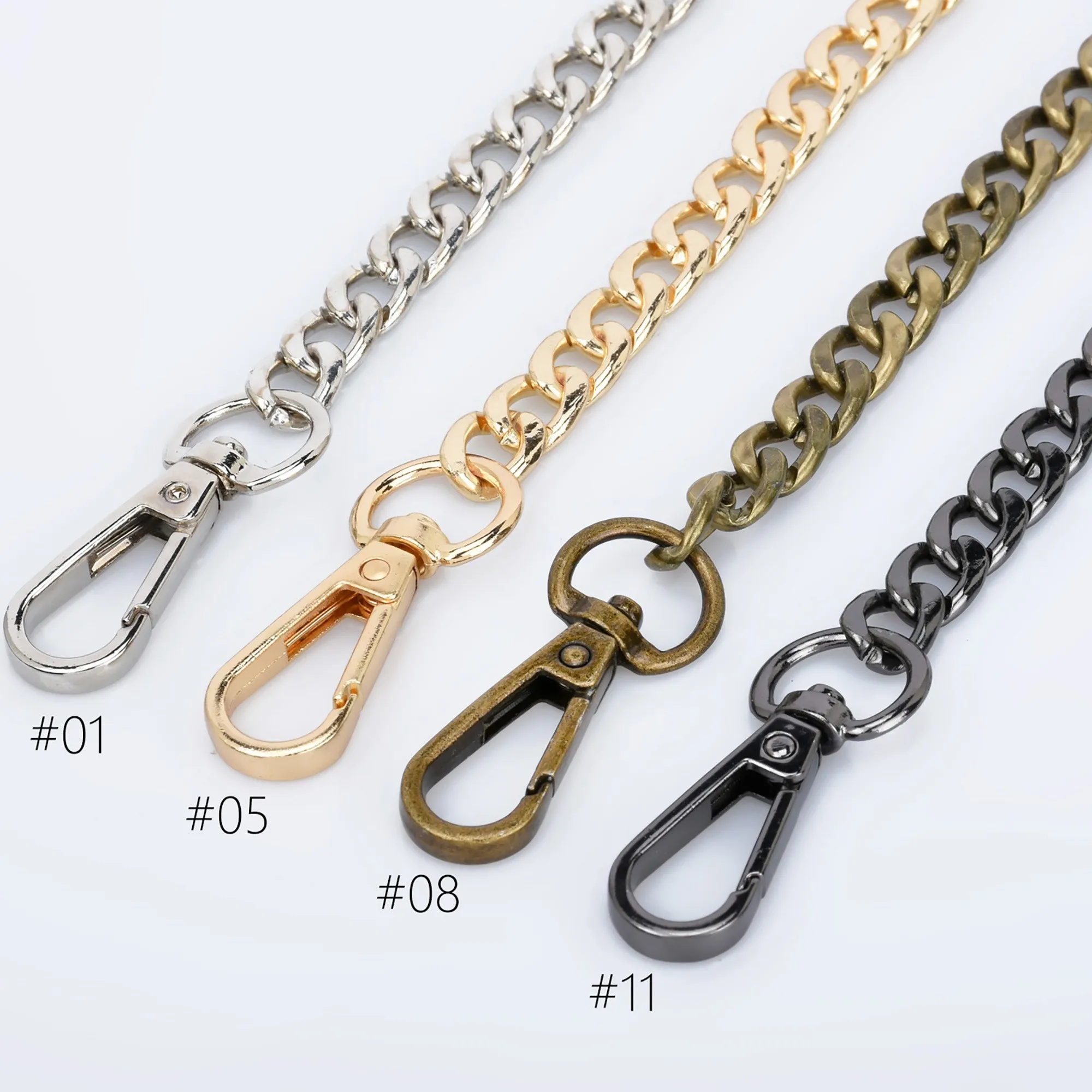 High Quality 9mm Width Iron Flat Chain Metal Shoulder Handbag Strap Chain purse chain 60cm/120cm Length to choose 1pcs 10281