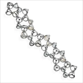 Icona Rock Crystal, Pearl & Diamond Bracelet in Sterling Silver