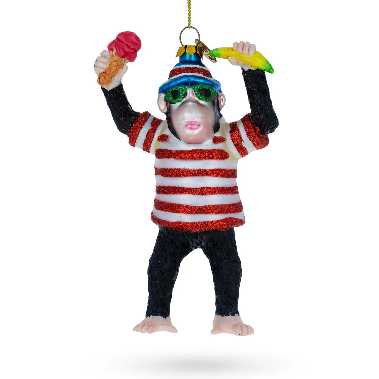 Indulge Yourself: Monkey with Banana and Ice Cream Ornament