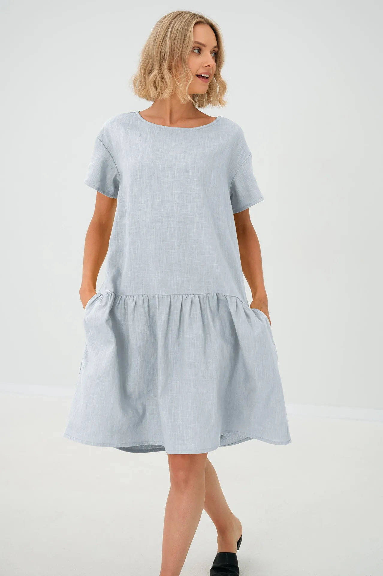 LeMuse Linen dress BLOSSOM, Teal, S