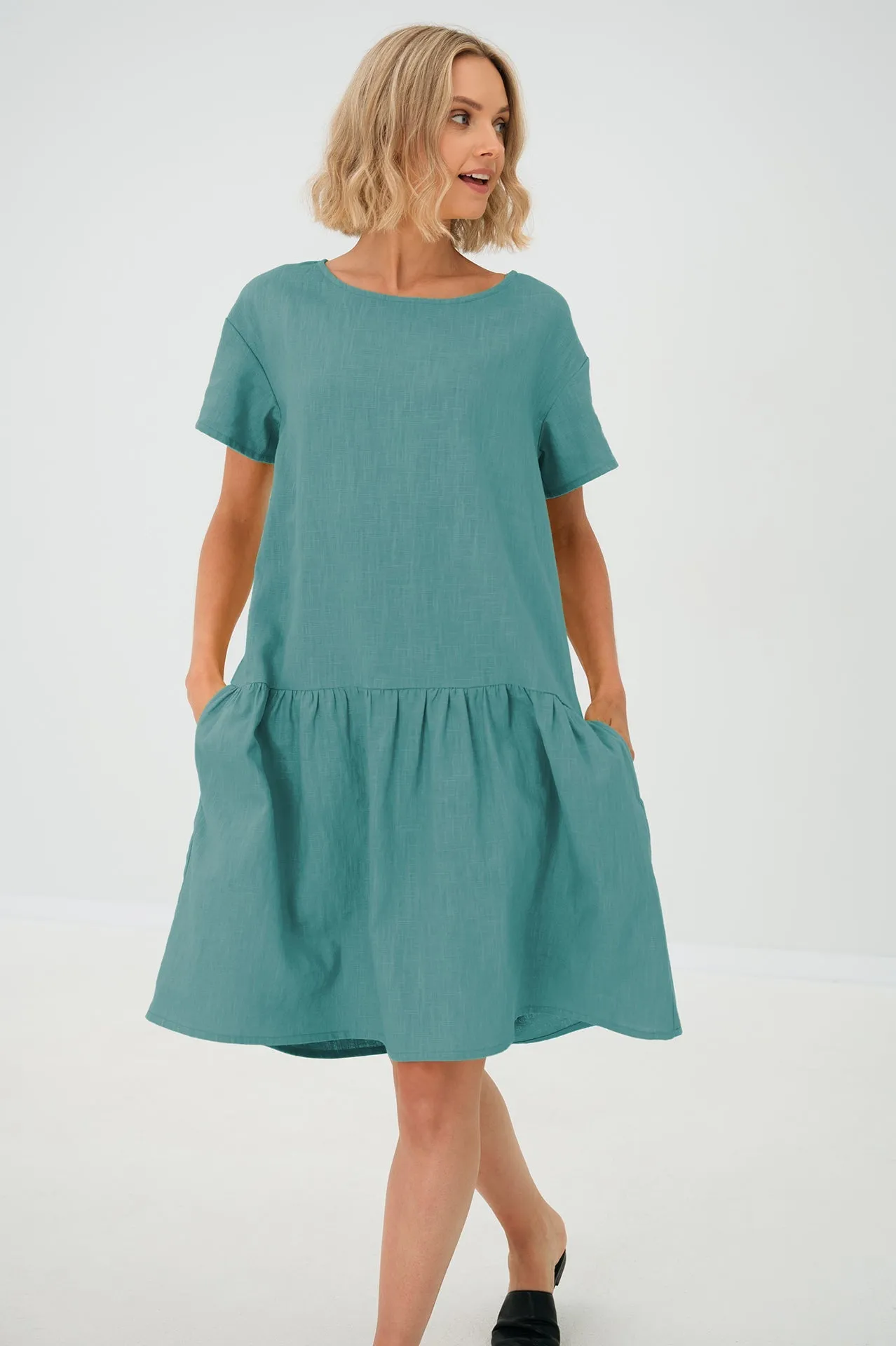 LeMuse Linen dress BLOSSOM, Teal, S