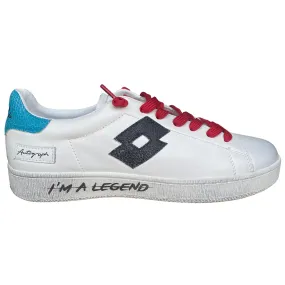 Lotto shoe men's sneakers in leather Autograph Legend 219568 AJW white-black-blue