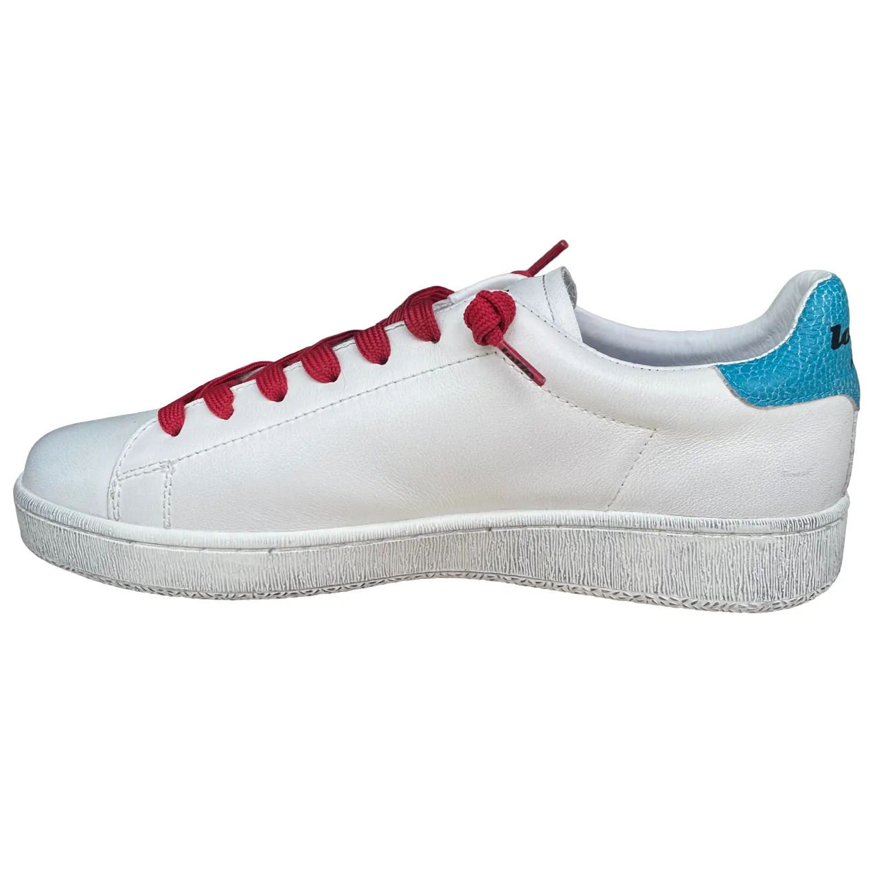 Lotto shoe men's sneakers in leather Autograph Legend 219568 AJW white-black-blue