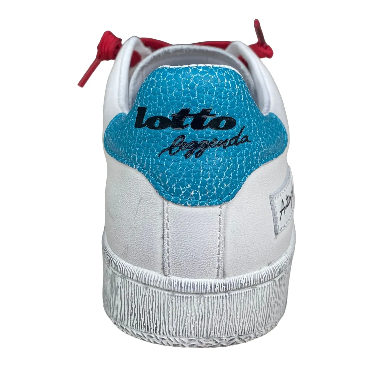 Lotto shoe men's sneakers in leather Autograph Legend 219568 AJW white-black-blue