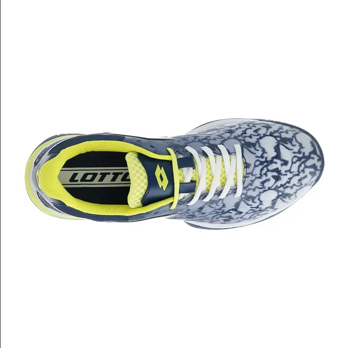 Lotto Superrapida 200 III men's padel shoe 217299 9FS all white-acid yellow-dark denim 