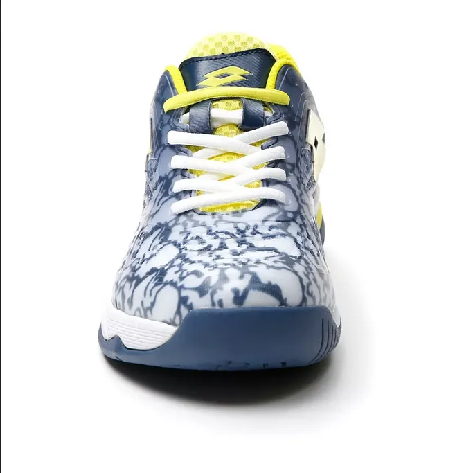 Lotto Superrapida 200 III men's padel shoe 217299 9FS all white-acid yellow-dark denim 