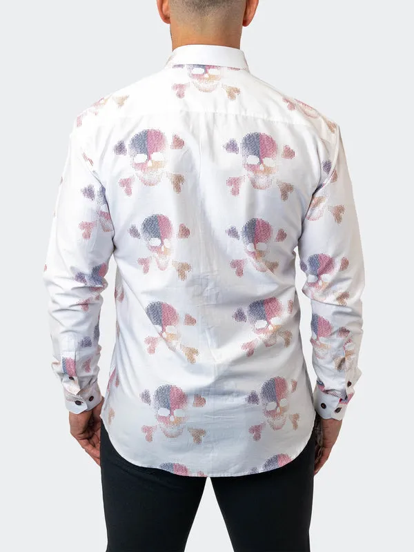 Maceoo Stretch Shirt | Fibonacci SkullMatrix 14 White