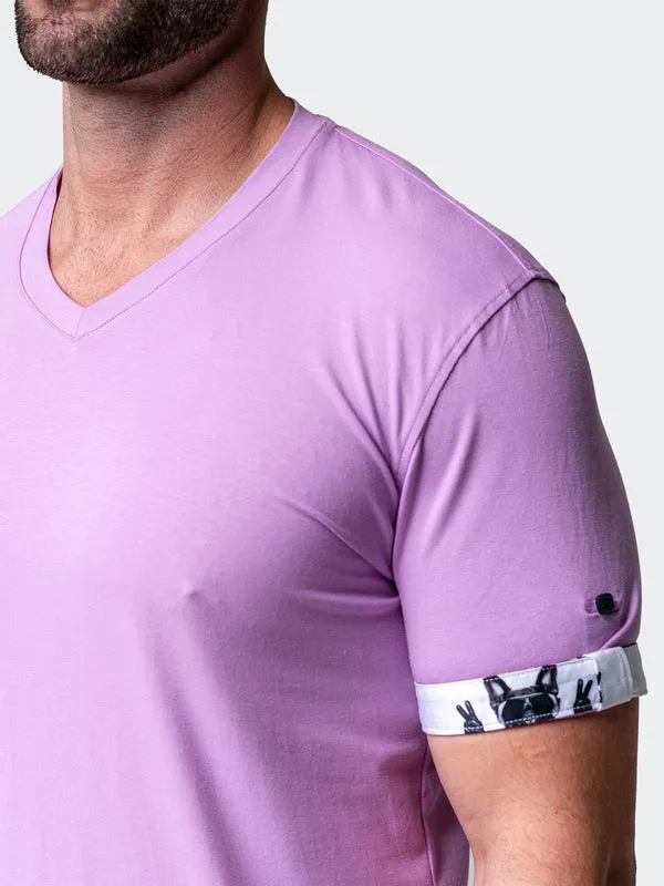 Maceoo Stretch Short-Sleeve Tshirts | V-Neck Vivaldisolidpeace Purple