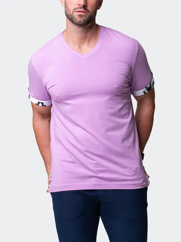 Maceoo Stretch Short-Sleeve Tshirts | V-Neck Vivaldisolidpeace Purple