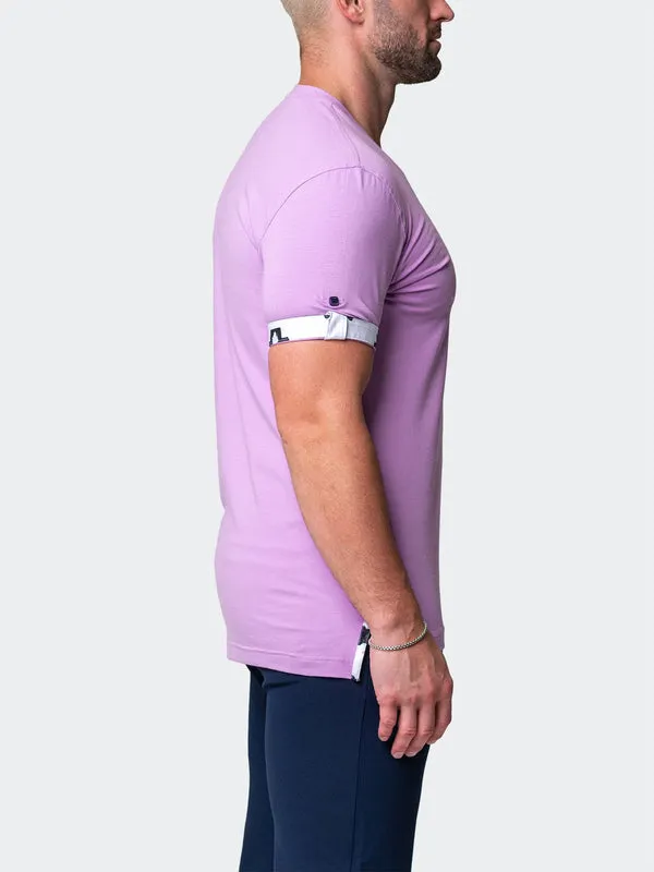 Maceoo Stretch Short-Sleeve Tshirts | V-Neck Vivaldisolidpeace Purple