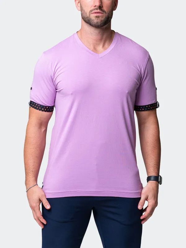 Maceoo Stretch Short-Sleeve Tshirts | V-Neck Vivaldisolidpeace Purple