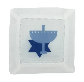 Menorah Hemstitch Cocktail Napkin (s/4)