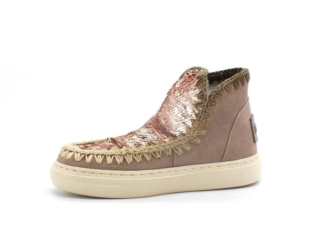 MOU Summer Eskimo Bold Suede Sequins Degraded Stitching Pink Sand MU.SW411002F