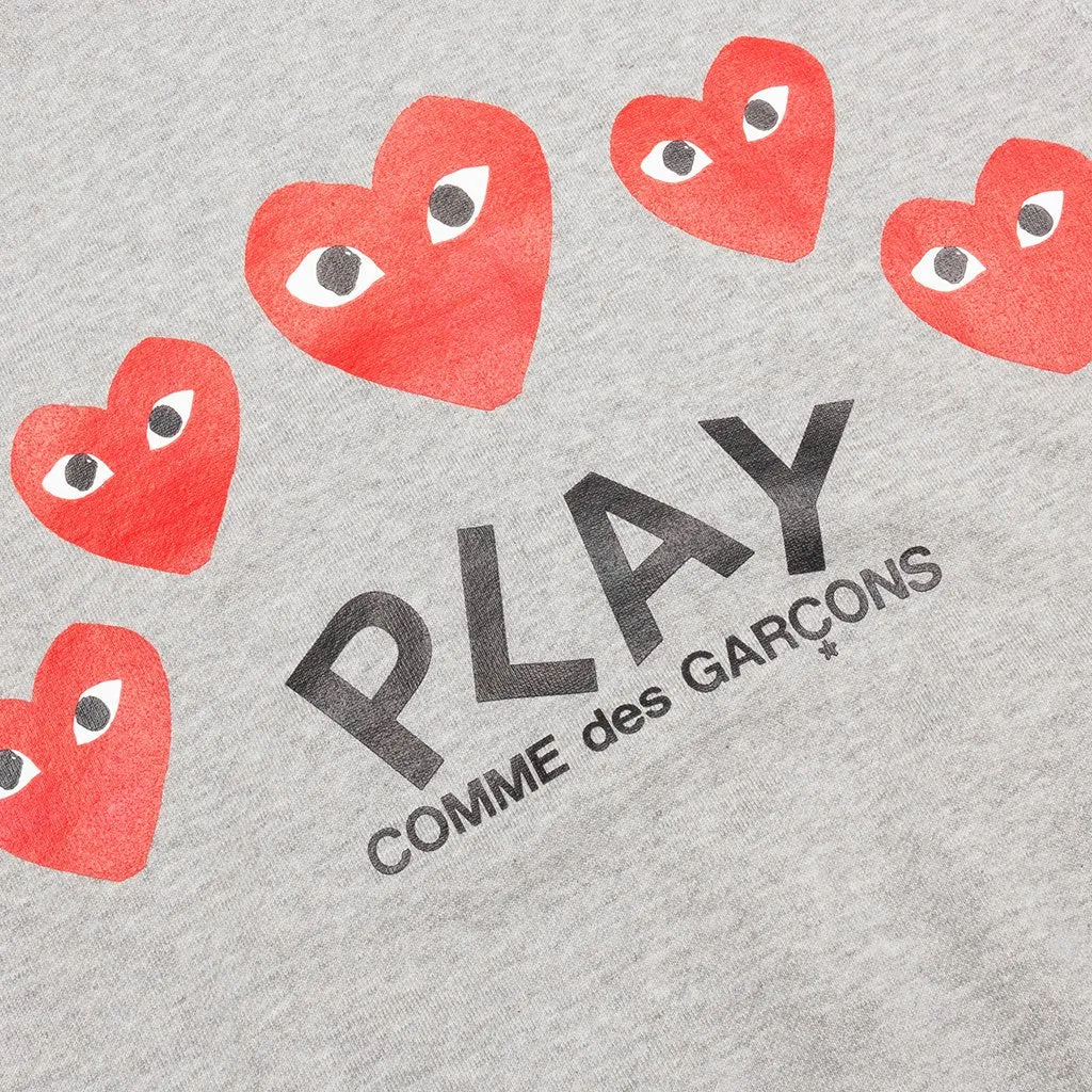 Multi Heart Zip Sweatshirt - Grey