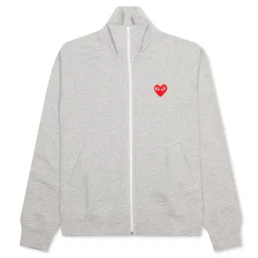 Multi Heart Zip Sweatshirt - Grey