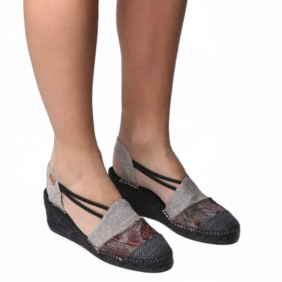 Patchwork Cotton Blend Wedge Espadrille for Women - Tours-PW