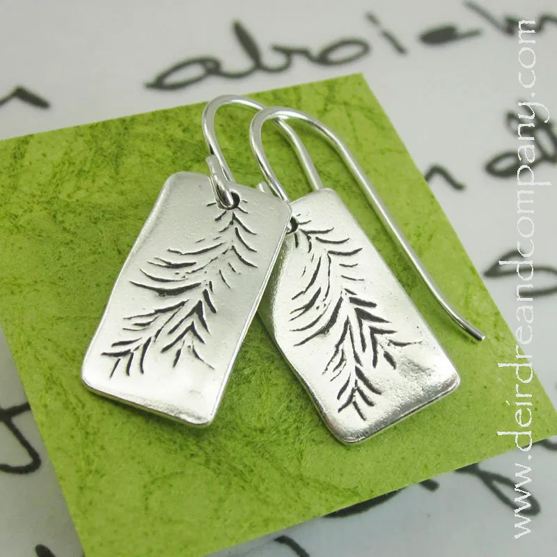 Pine Earrings in Sterling Silver