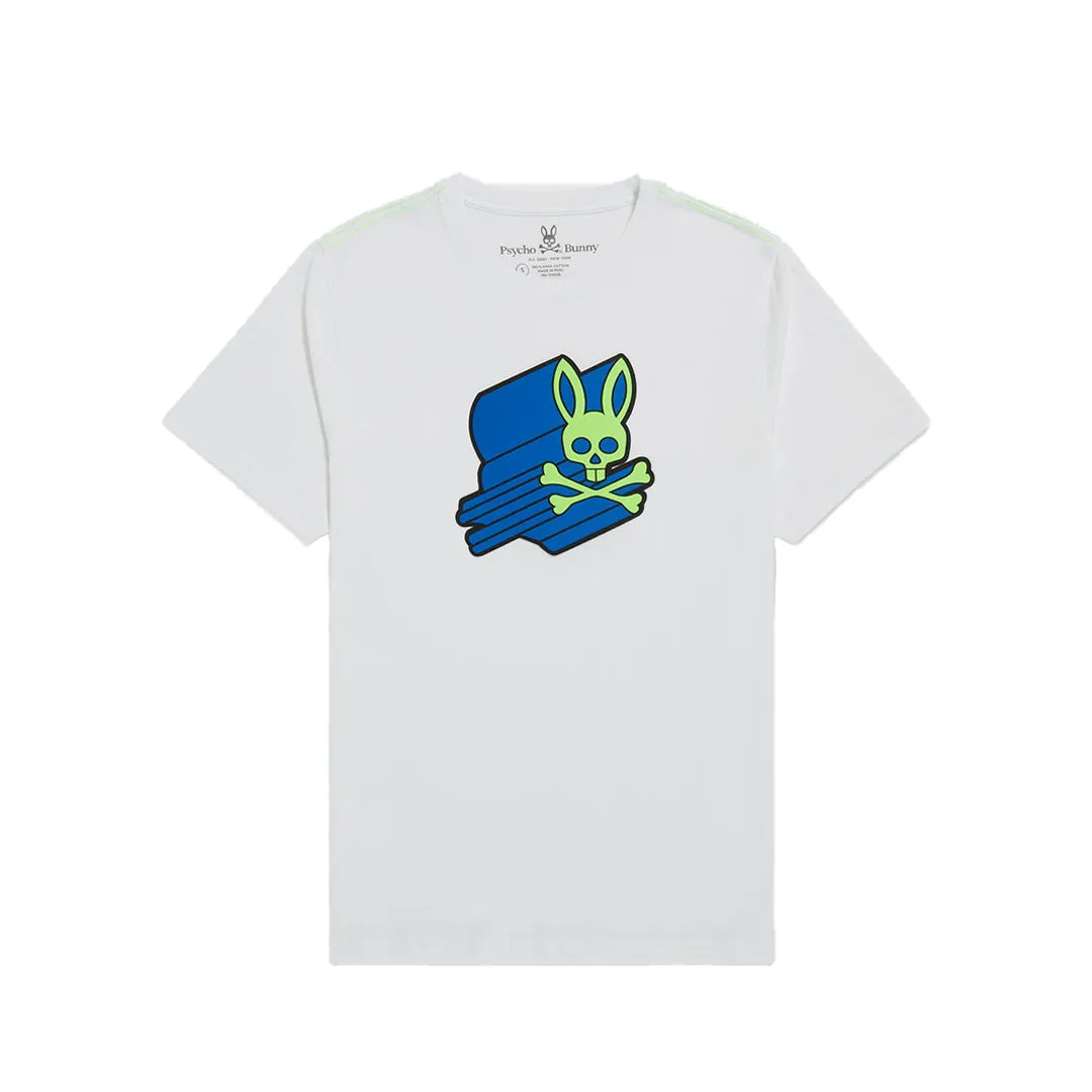 Psycho Bunny Mens Asher Logo Tee in White