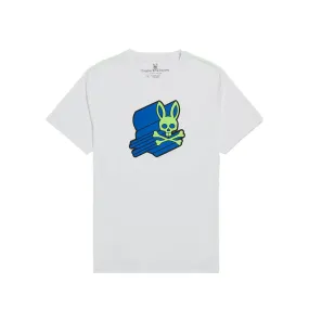 Psycho Bunny Mens Asher Logo Tee in White