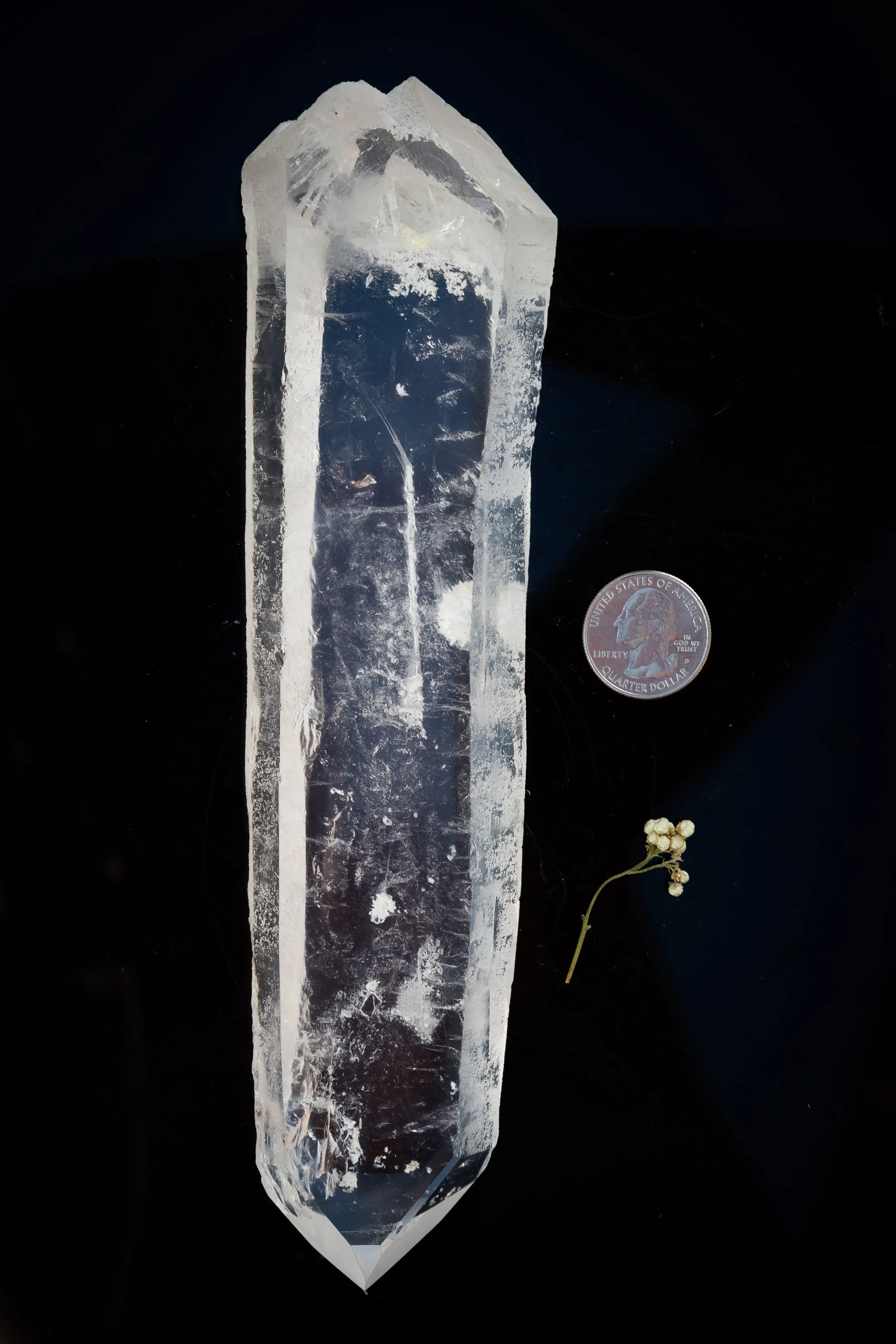 Quartz - Lemurian Laser Wand, Double Terminated, Self Healed, Slightly Polished - A Grade