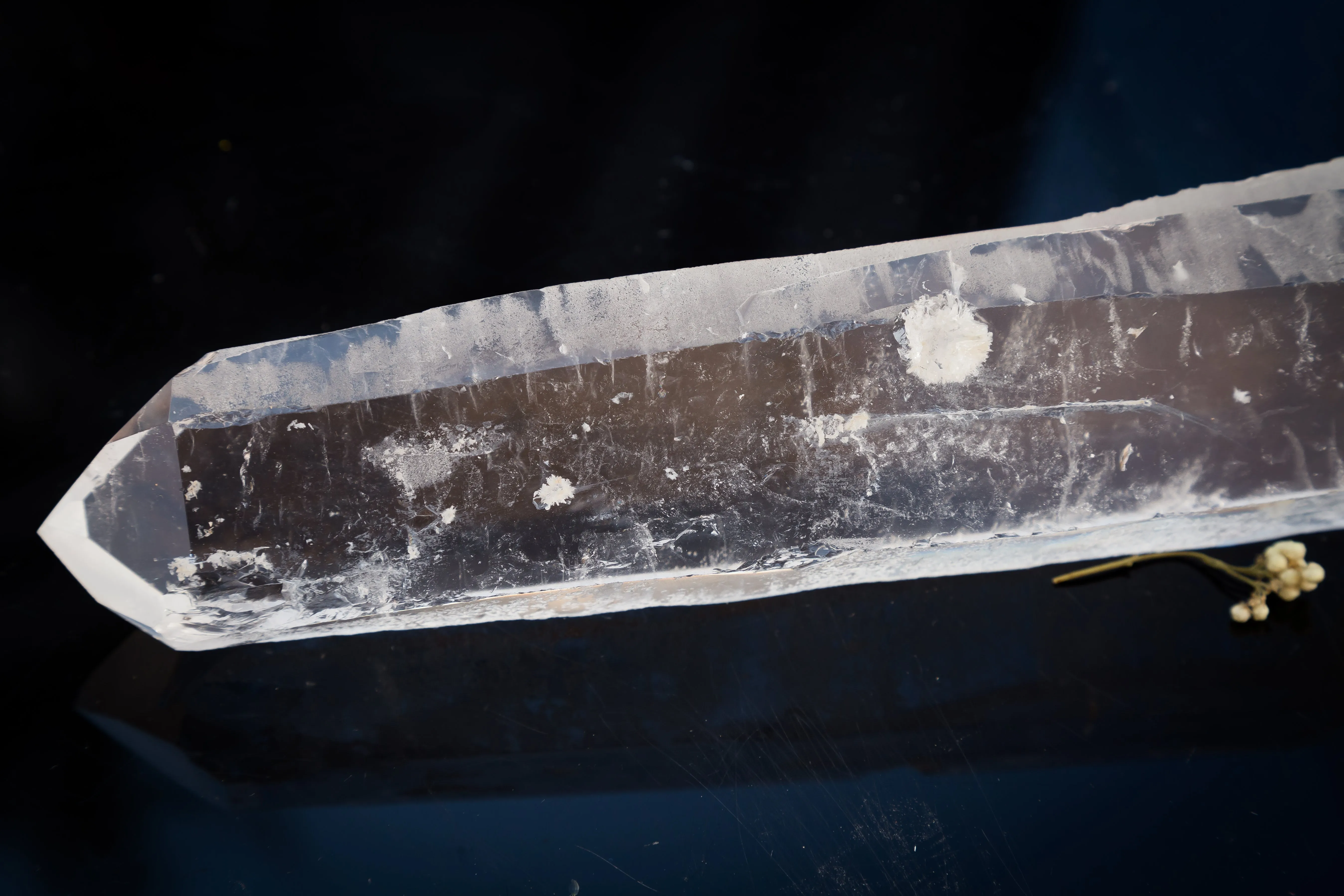 Quartz - Lemurian Laser Wand, Double Terminated, Self Healed, Slightly Polished - A Grade