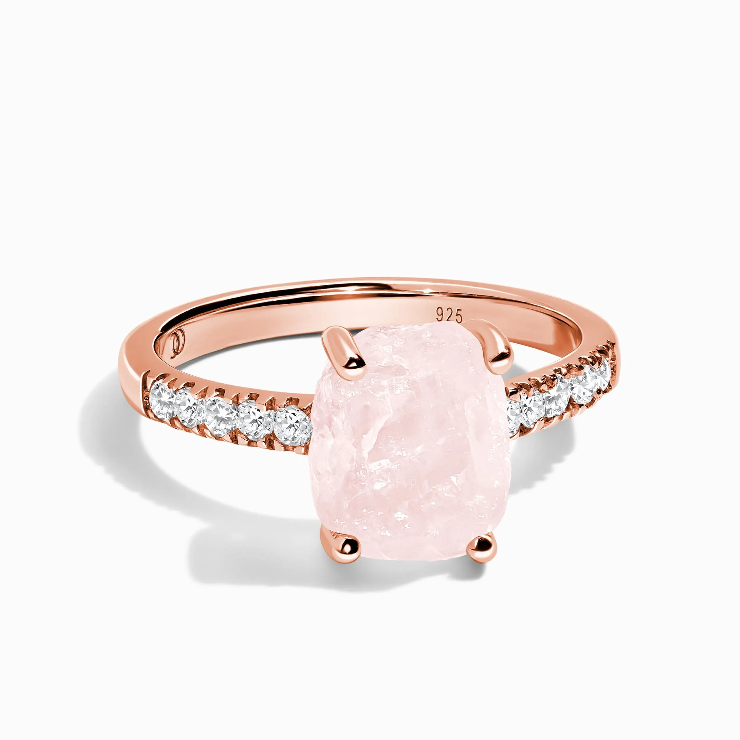 Raw Crystal Ring - Ritzy Rose Quartz