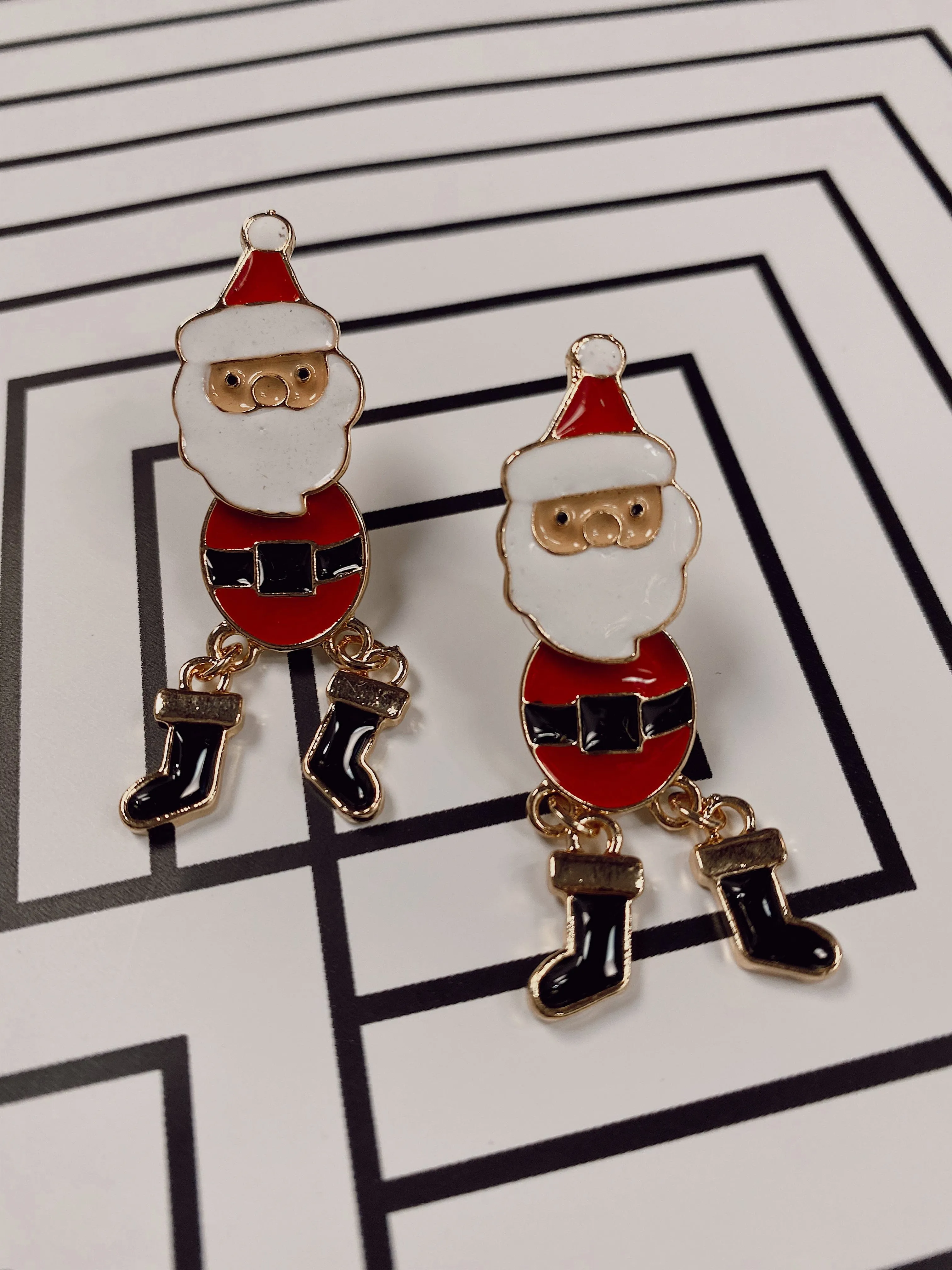 Red Dancin' Santa Earrings