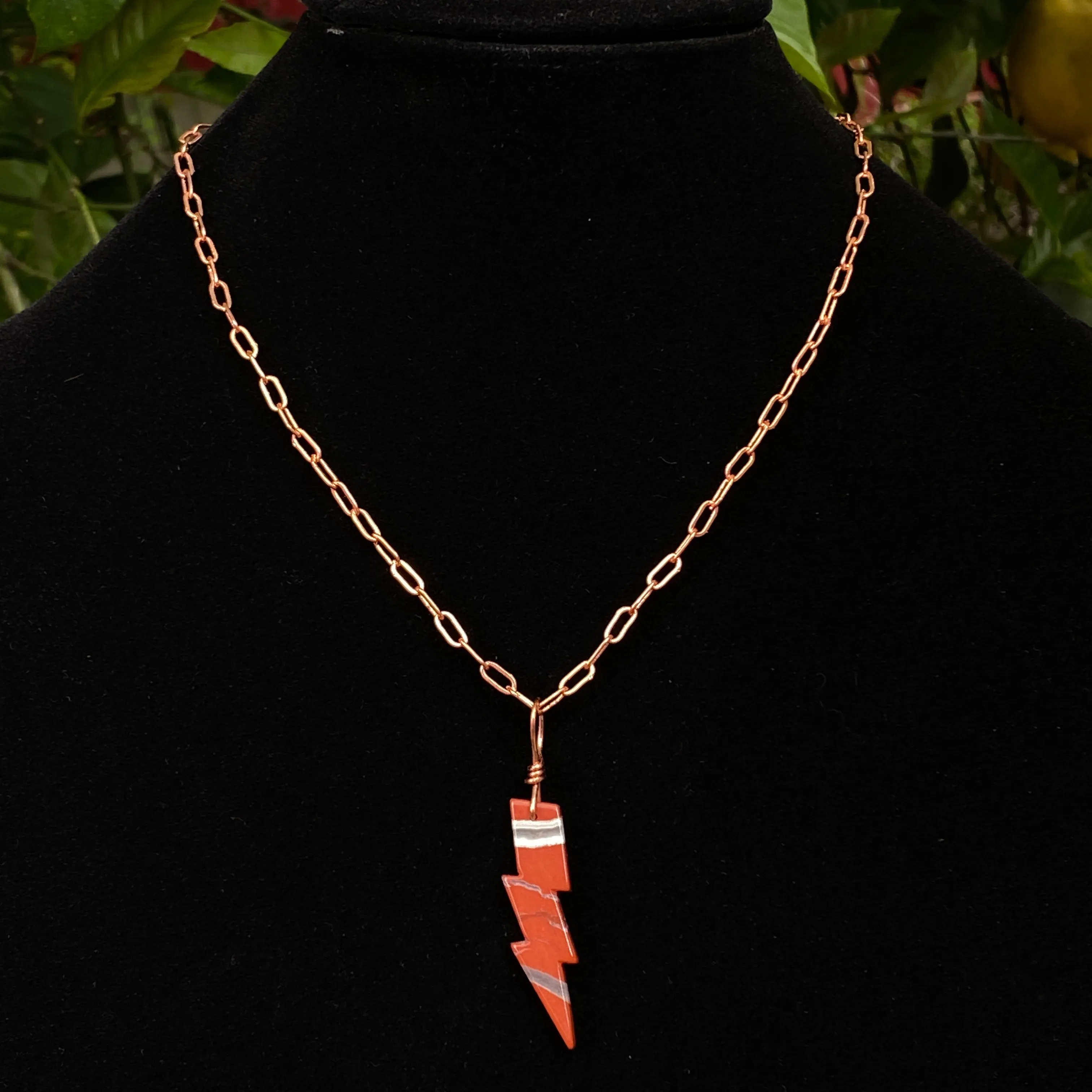 Red Jasper Thunder Bolt Necklace