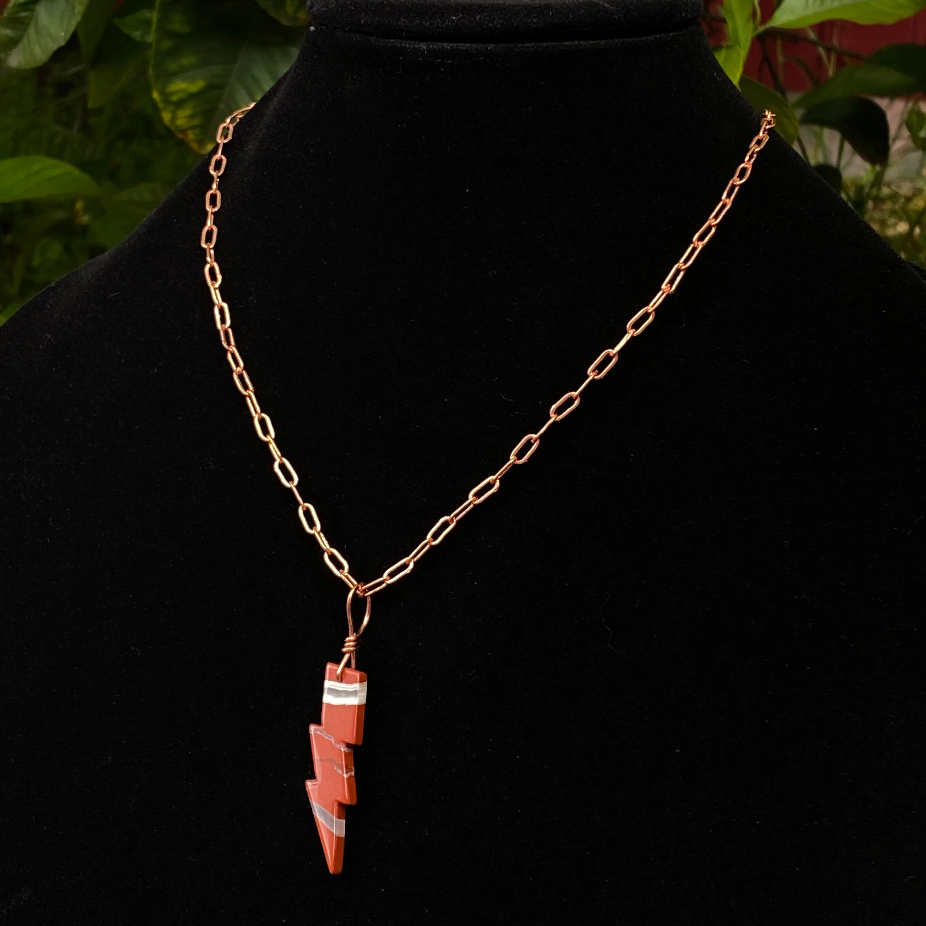 Red Jasper Thunder Bolt Necklace