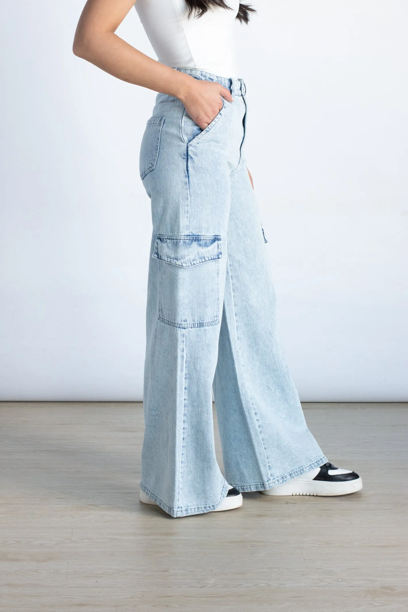 Roaming Wild Denim Cargo Pant