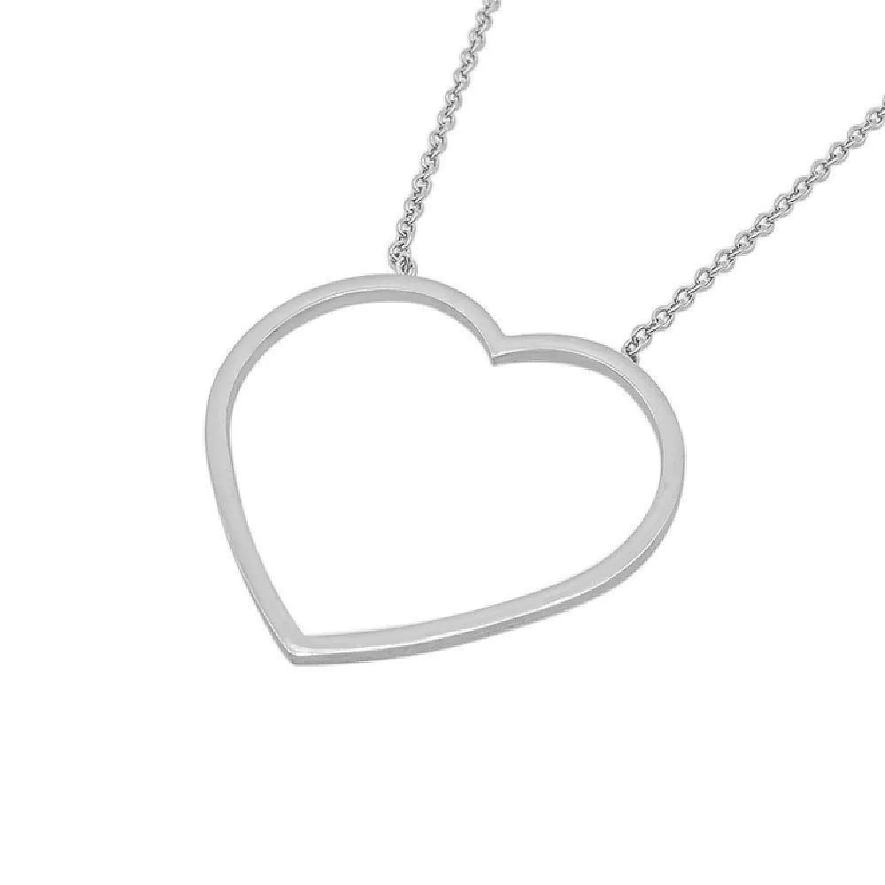 Shir Thin Open Heart Necklace