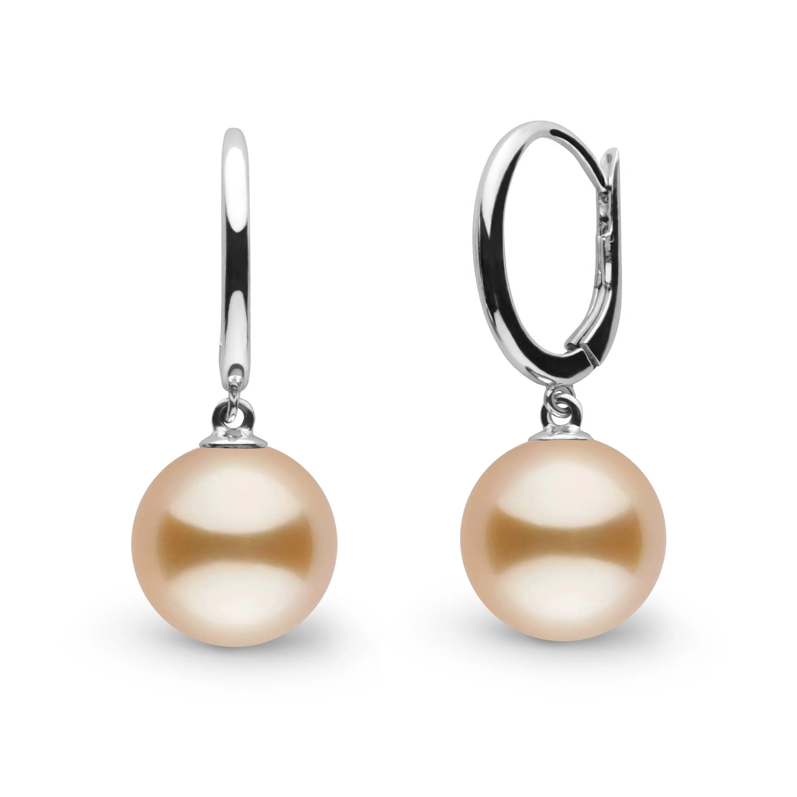 Solid Eternal Collection 10.0-11.0 mm Golden South Sea Pearl Earrings